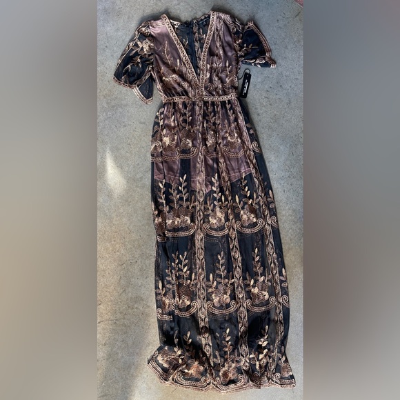 Black and Gold Lace Romper - Picture 1 of 6